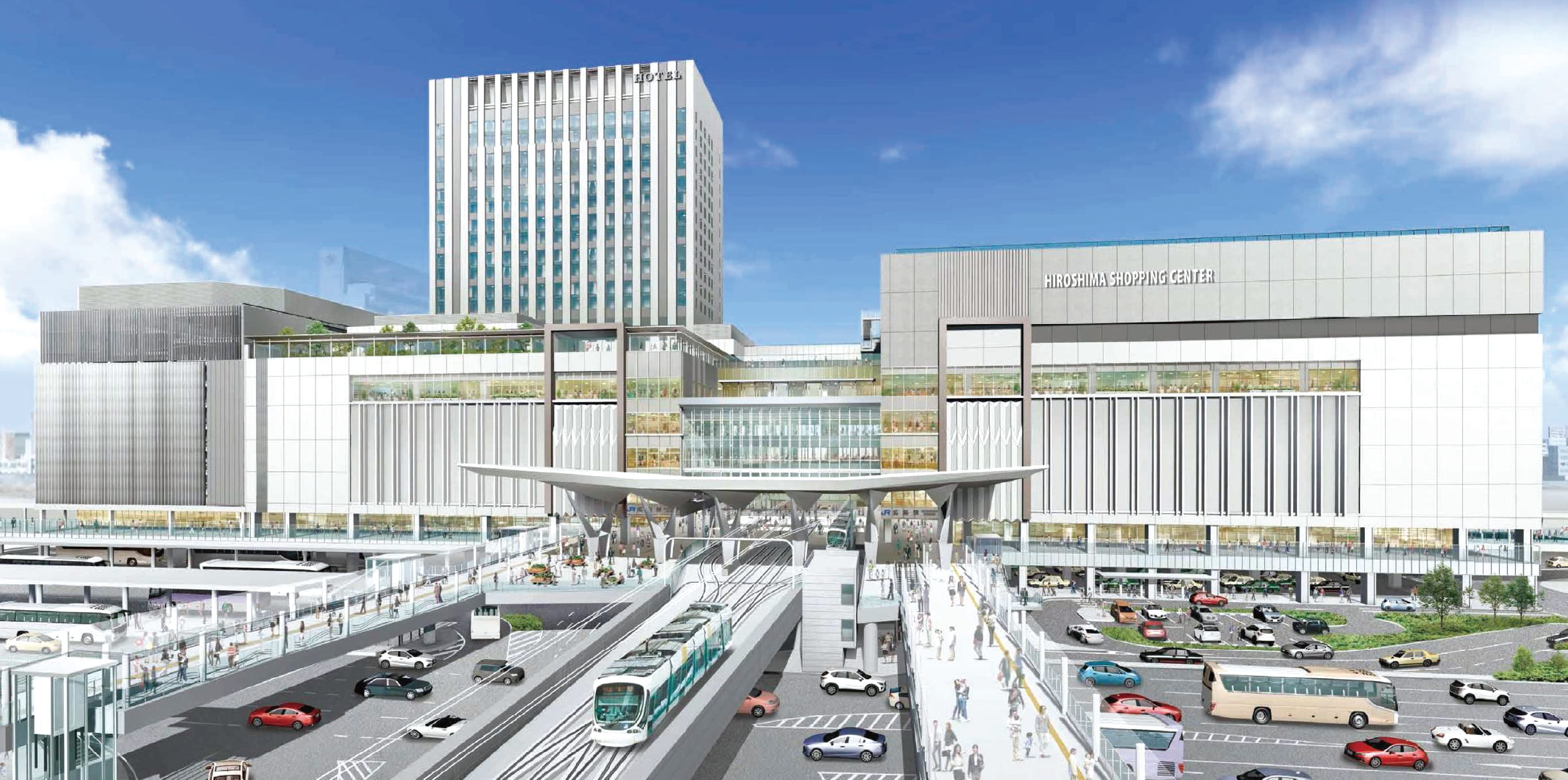 広島新駅ビル（2025年開業予定）広島駅再整備完成イメージCG 資料提供：西日本旅客鉄道株式会社