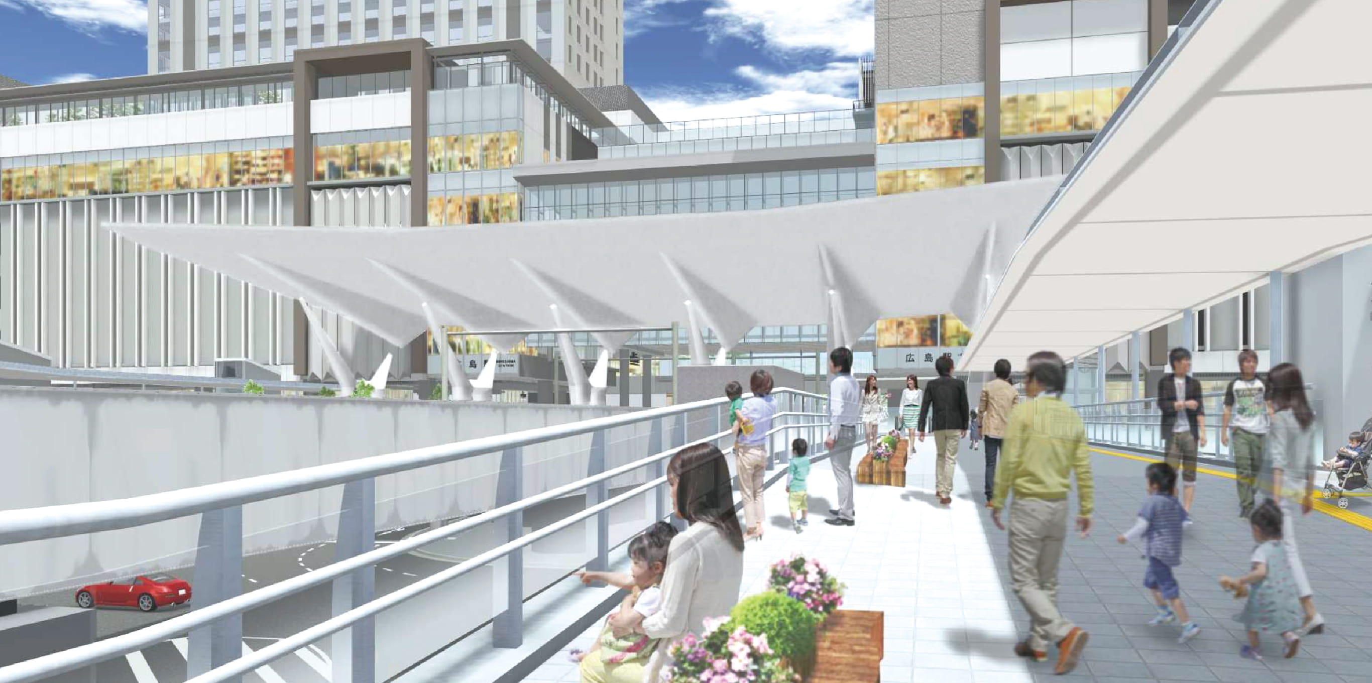 広島新駅ビル（2025年開業予定）広島駅再整備完成イメージCG 資料提供：西日本旅客鉄道株式会社